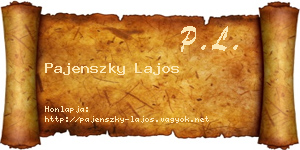 Pajenszky Lajos névjegykártya